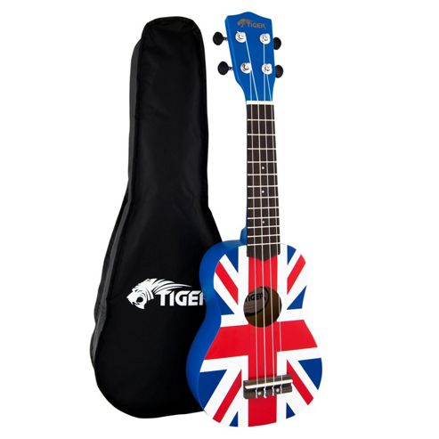 Image of Tiger Union Jack Ukulele With Bag