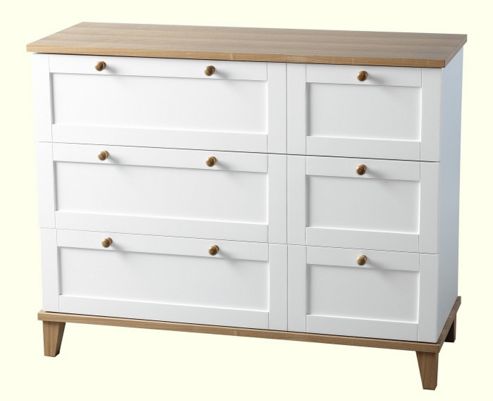 Image of Home Essence Penzance Three Drawer Chest In White And Ash Veneer
