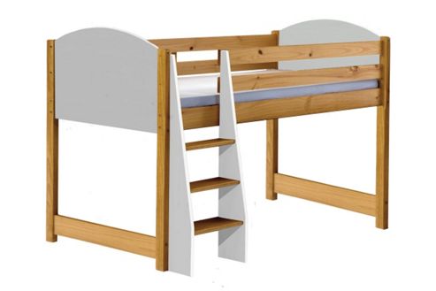 Image of Verona Mid Sleeper Bed Antique With White Details