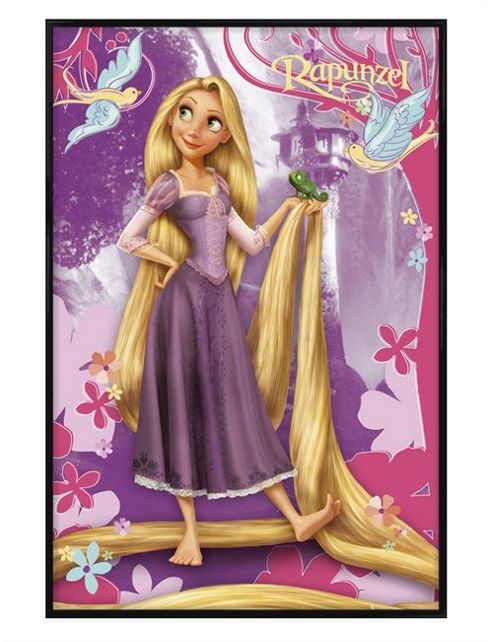 Image of Gloss Black Framed Disney Princess Rapunzel Poster