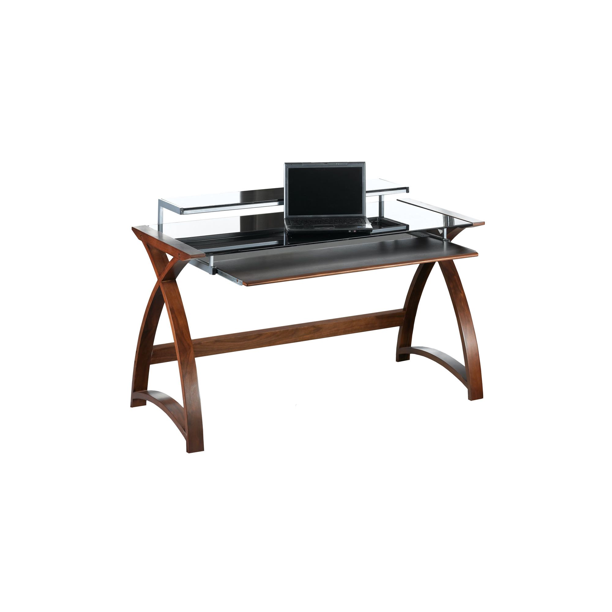 Jual Curve - Curved Walnut and Black Desk at Tesco Direct