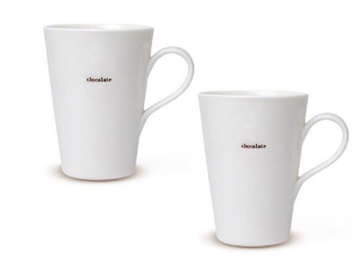 Image of Keith Brymer Jones Word Range Set Of 2 Latte Mugs, Chocolate