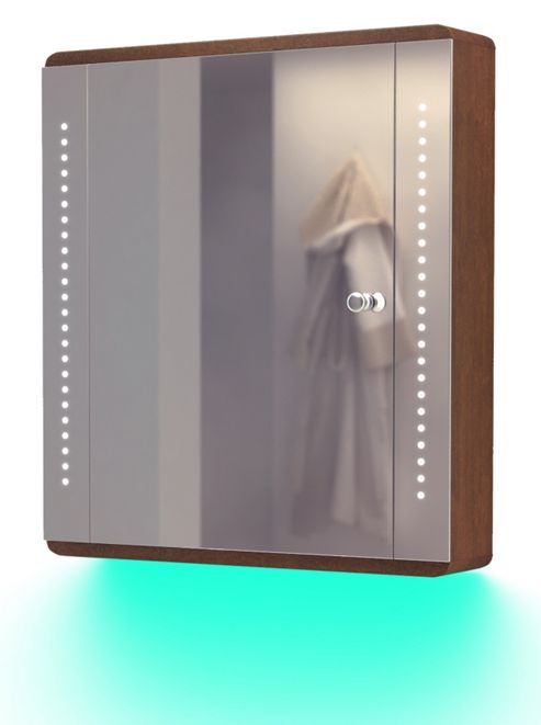 Image of Ambient Solid Oak Bathroom Cabinet With Demister, Sensor & Shaver Socket K1dt