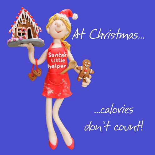 Image of Holy Mackerel Christmas Calories Greetings Card