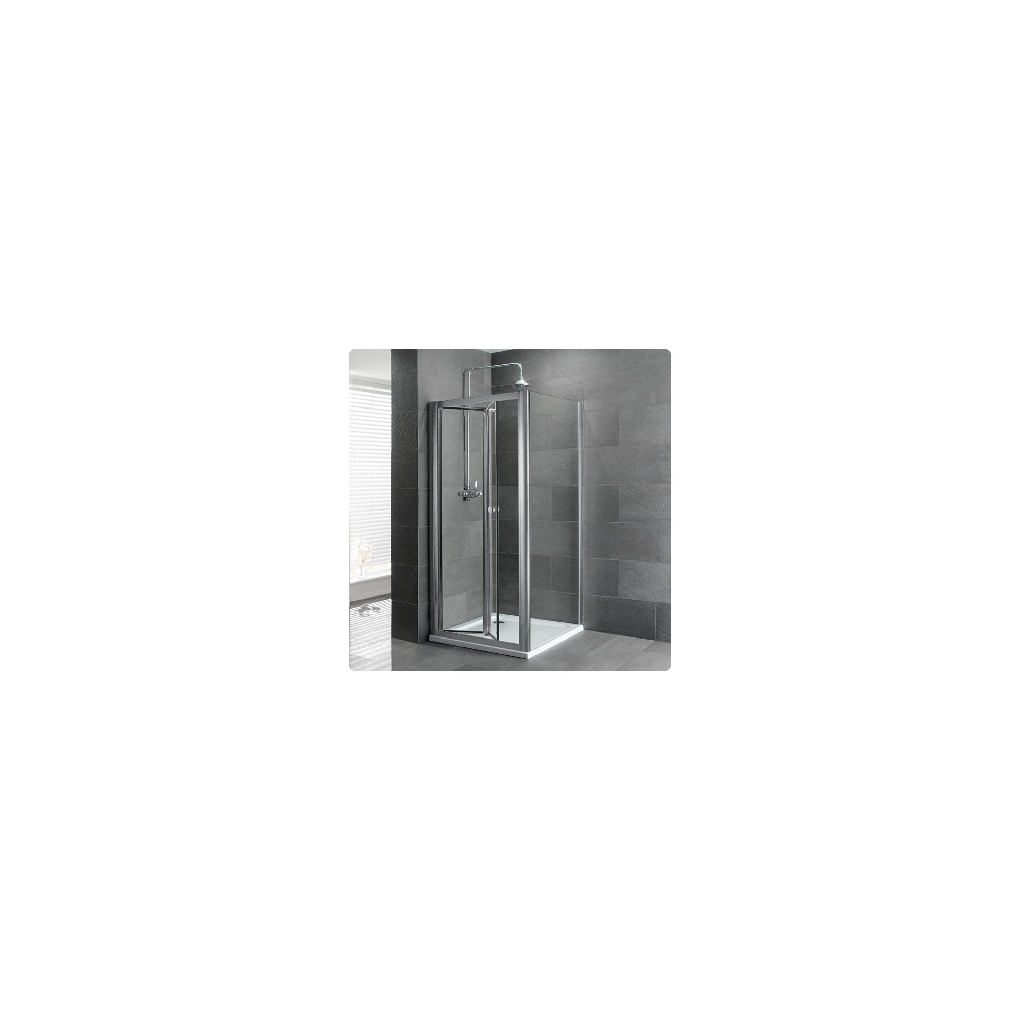 Duchy Select Silver Bi-Fold Door Shower Enclosure, 1000mm x 700mm, Standard Tray, 6mm Glass at Tesco Direct