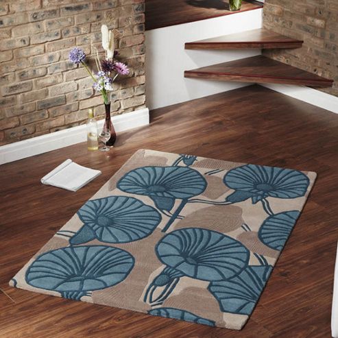 Image of Ultimate Rug Co Floral Art Incas Blue Rug - 160 Cm X 230 Cm (5 Ft 3 In X 7 Ft 6.5 In)