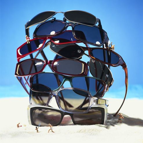 Image of Holy Mackerel 90 Degrees In The Shade. Sunglasses On Beach Greetings Card