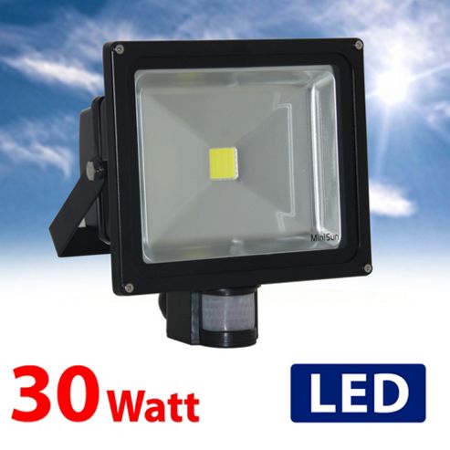 Image of Minisun Ip65 High Powered 30w Daylight Led Floodlight With Pir Sensor