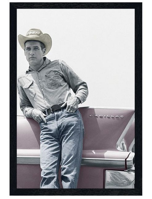 Image of Paul Newman Black Wooden Framed Blue Eyes Poster