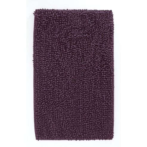 Image of Catherine Lansfield Microfibre Chenille Bath Mat - Aubergine