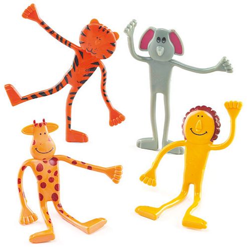 Image of Party Bag Bendy Jungle Animals (pack Of 4)