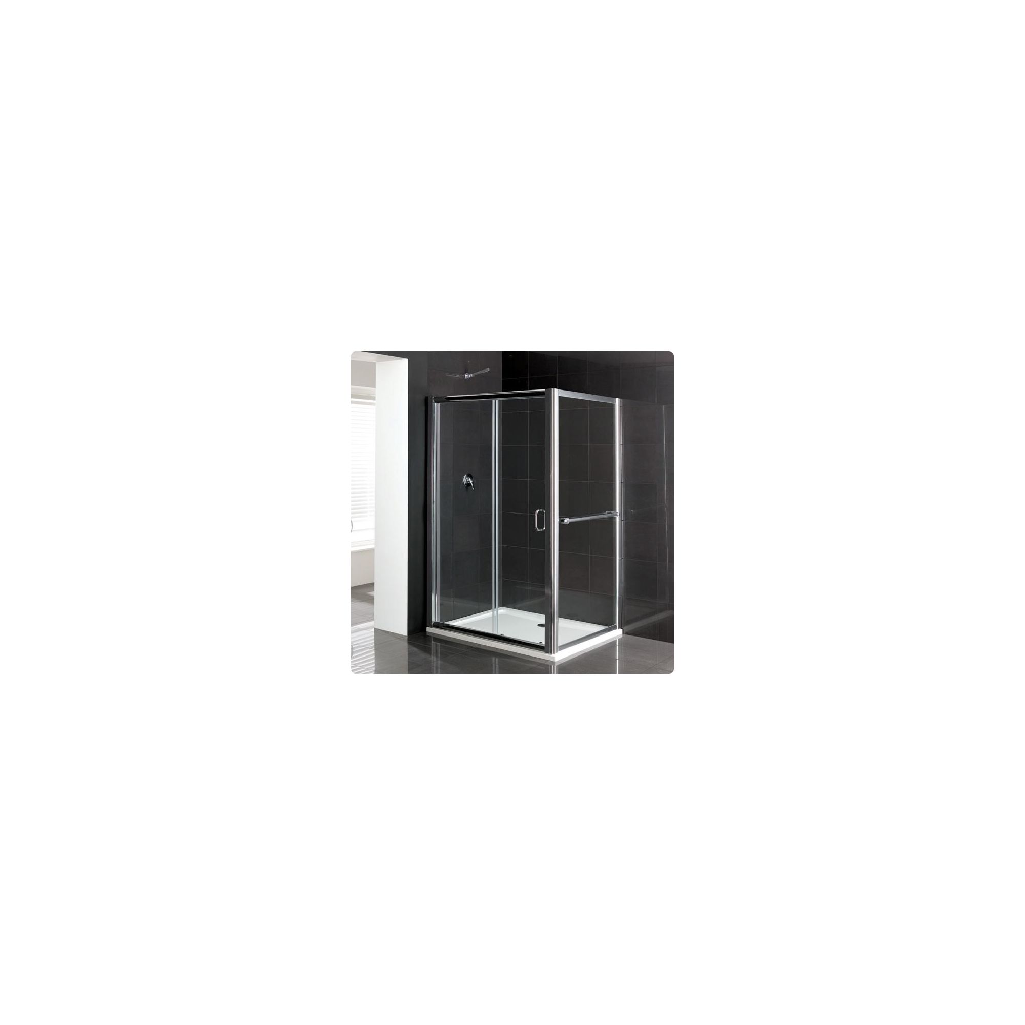 Duchy Elite Silver Sliding Door Shower Enclosure, 1100mm x 800mm, Standard Tray, 6mm Glass at Tesco Direct