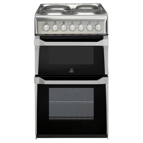 Image of Indesit It50e1xxs, Electric Cooker, 50cm, Stainless Steel, Twin Cavity, Single Oven