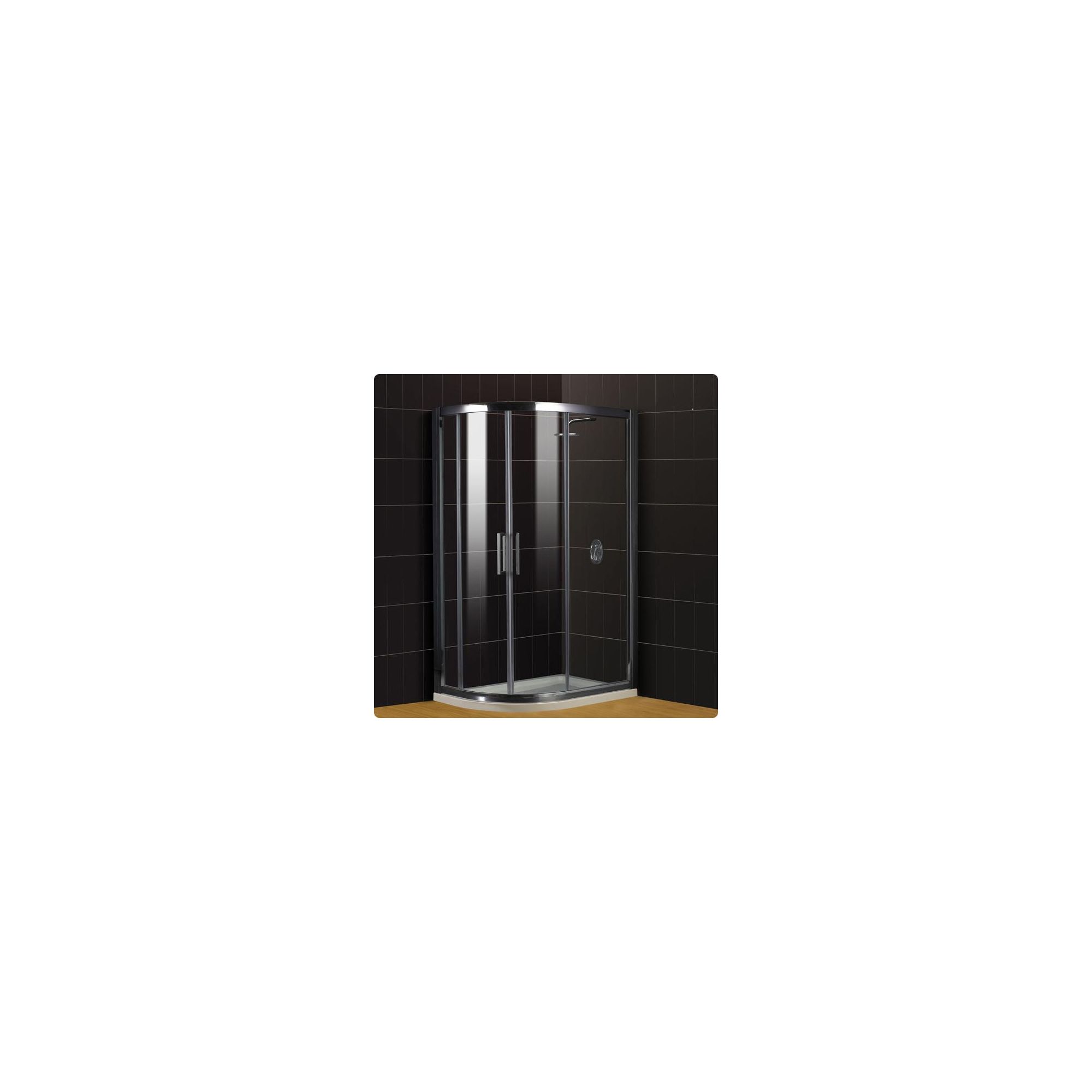 Duchy Supreme Silver Offset Quadrant Shower Enclosure (Complete with Tray) 900mm x 800mm, 8mm Glass at Tesco Direct