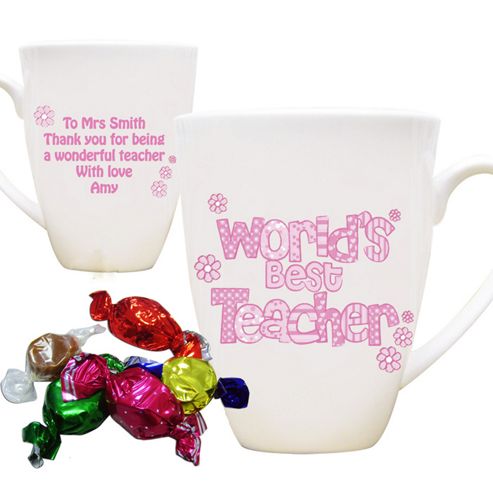 Image of Personalised Pink World's Best Teacher Mug