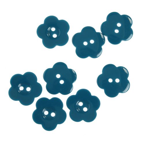 Image of Button Matchbook - Flower Turquoise/teal