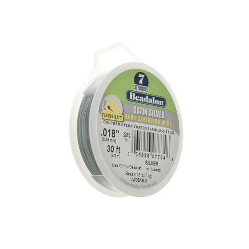 Image of Beadalon 7 Strand Wire .018" Sat Silv 30ft (9.2m)