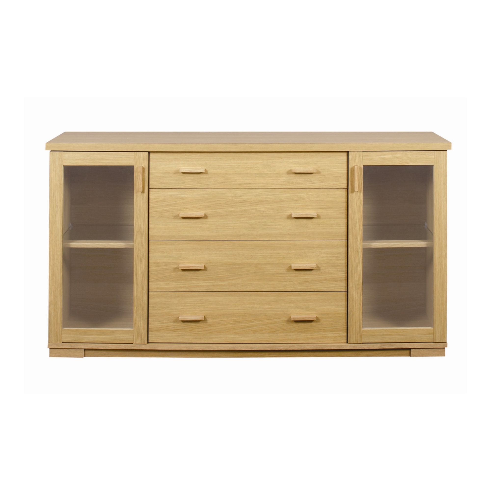 Caxton Huxley 2 Door / 4 Drawer Glazed Sideboard in Light Oak at Tesco Direct