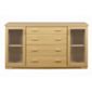 Caxton Huxley 2 Door / 4 Drawer Glazed Sideboard in Light Oak