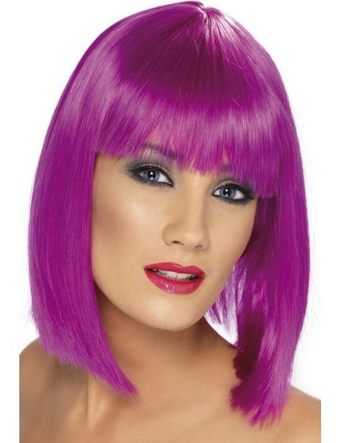 Image of Adult Glam Wig Neon Purple