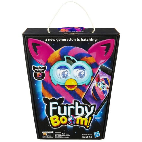 Image of Furby Boom Sunny Diagonal Stripes - Orange Black Purple