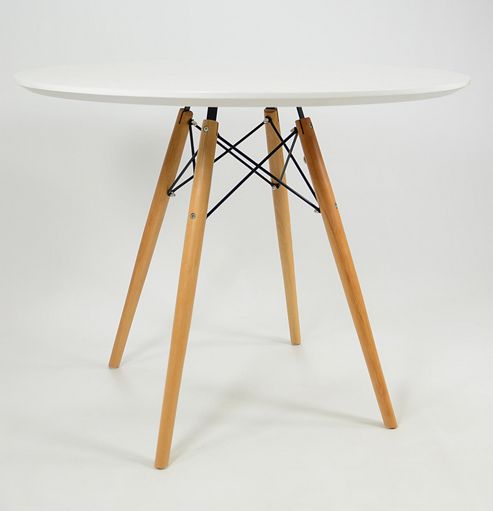 Image of Eames Style Dsw 4 Seater 90cm Dining Table White