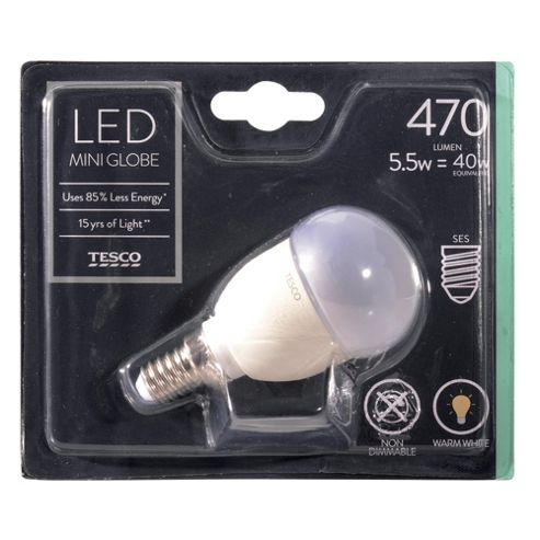 Image of Tesco Led Star Classic Mini Globe 40w E14 Small Edison Screw Light Bulb