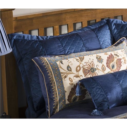 Image of Catherine Lansfield Home Designer Collection Navy Rochester/ Classique Pillowsham