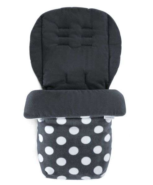 Image of Mamas & Papas - Universal Soft Fleece Footmuff - Grey Polka