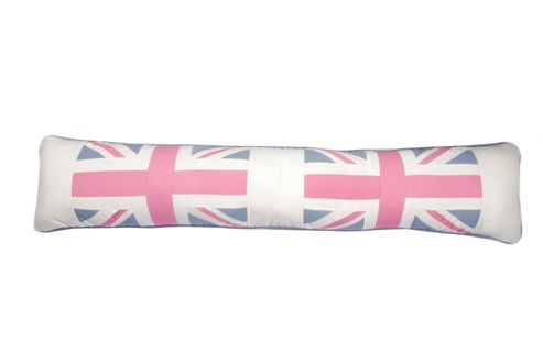 Image of Woven Magic Union Jack Pink Duck Draught Excluder