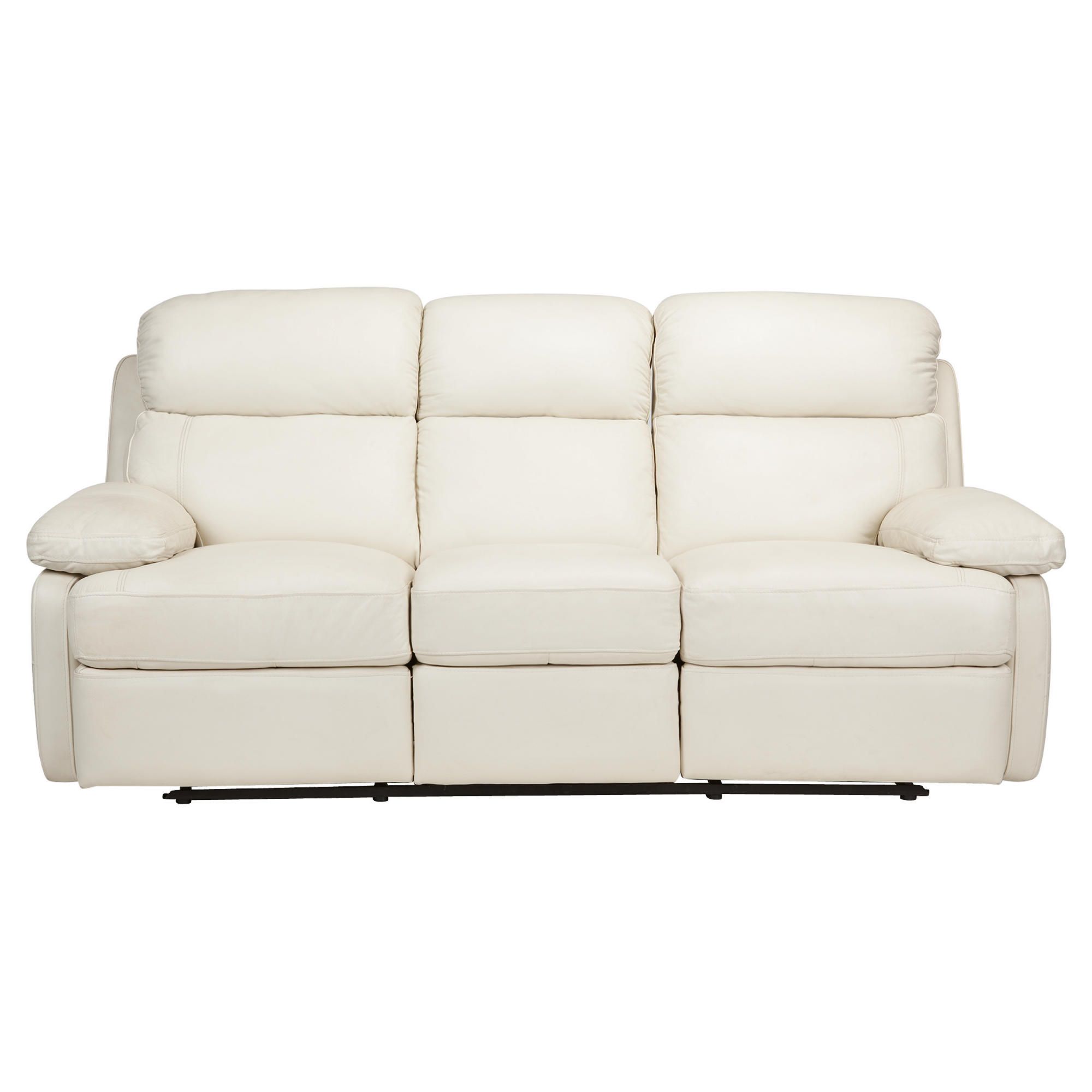 Cordova Leather Large Recliner Sofa Ivory at Tesco Direct