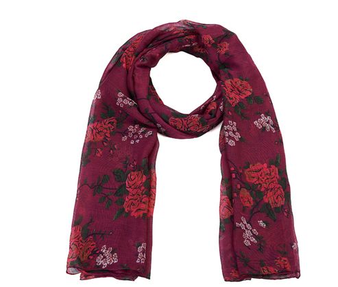 Image of Vintage Rose Branch Print Long Scarf