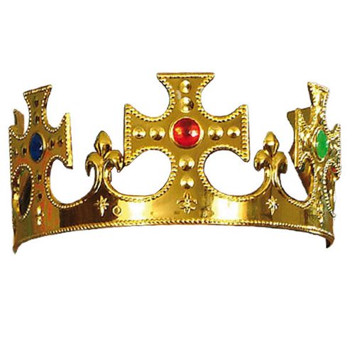 Image of Plastic Gold Jewelled Kings Crown