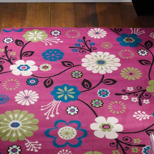 Image of Element Bohemia Pink Floral Rug - 120 X 160 Cm