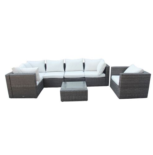 Image of Bentley Garden Rattan Dark Brown & Cream Sofa Corner Unit