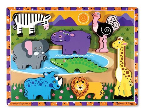 Image of Safari Animals - Chunky Puzzle - Melissa & Doug