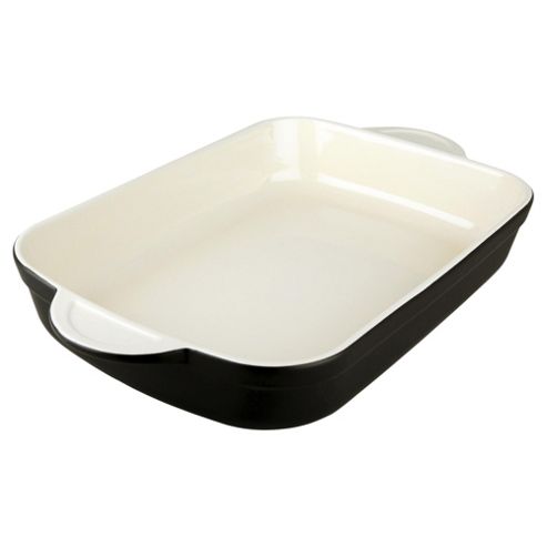 Image of Denby Large Ceramic Oblong Dish, Black