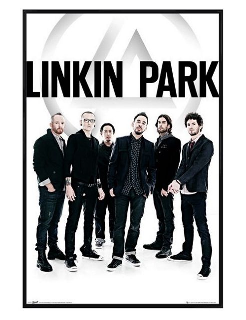 Image of Gloss Black Framed Linkin Park Monochrome Megastars Poster