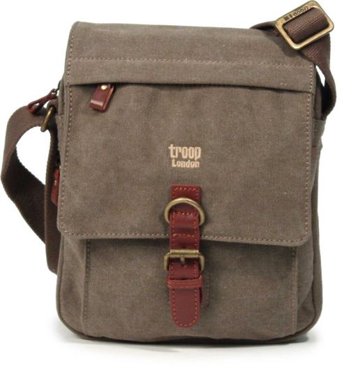 Image of Trp0211 Troop London Classic Canvas Across Body Bag Khaki