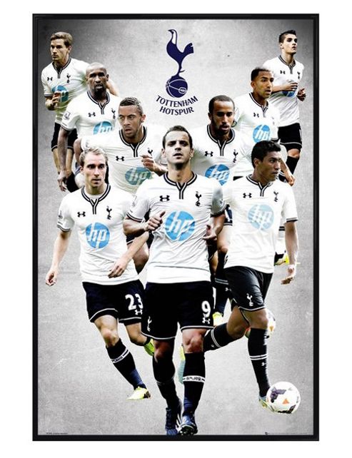 Image of Tottenham Hotspur Football Club Gloss Black Framed Star Players 2013/14 Thfc Poster