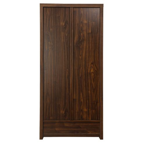 Image of Tribeca Double Wardrobe With Drawer, Walnut