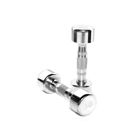 Image of Body Power Ergo Chrome Dumbbells - 3kg (x2)