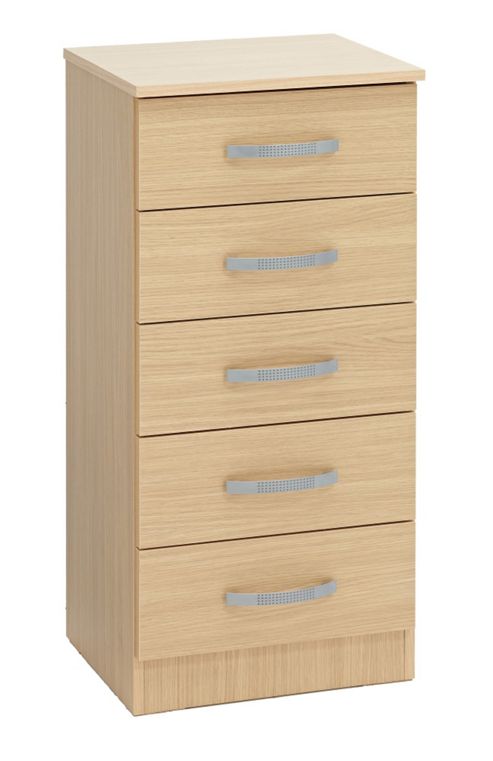Image of Ideal Furniture Budapest 5 Drawer Tall Chest - Beech