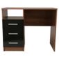 Jazz 3 Drawer Desk Walnut & Black Gloss