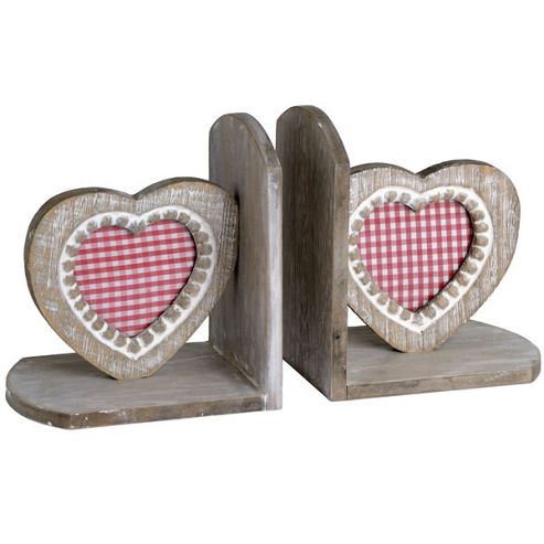 Image of Heart - Decorative Photo Frame Bookends - Pair