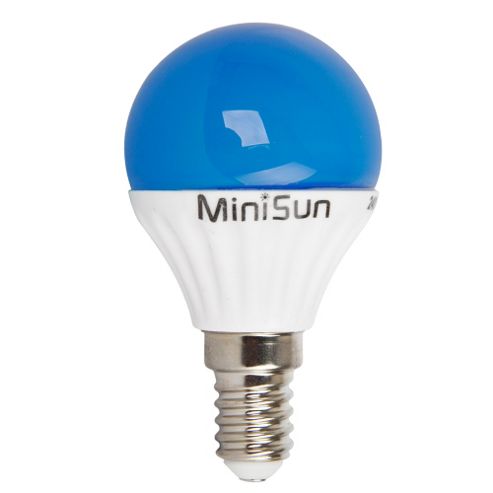 Image of Minisun E14 4w Led Golfball Bulb In Blue