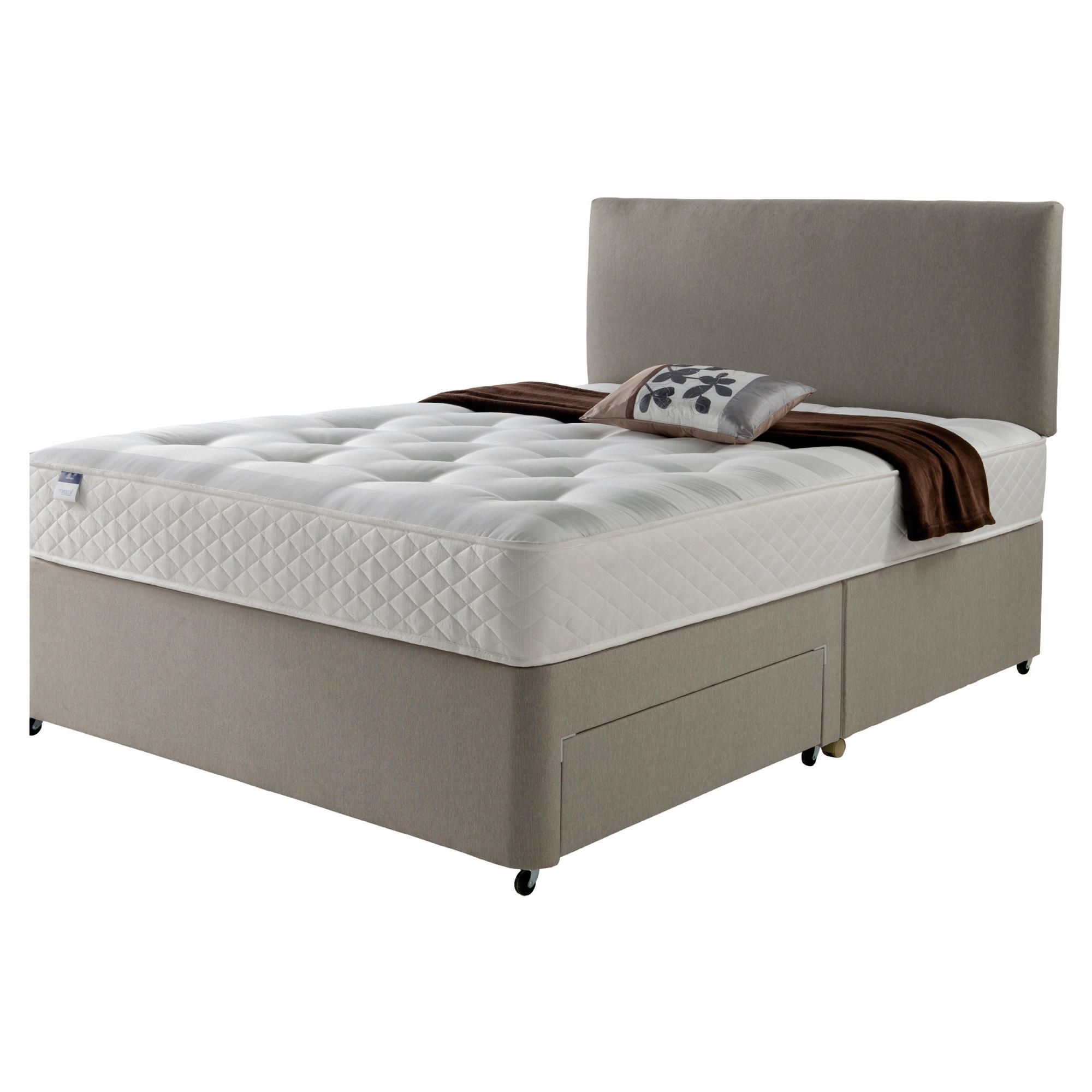 Silentnight Miracoil Luxury Ortho Tuft Non Storage Double Divan Mink with Headboard at Tesco Direct