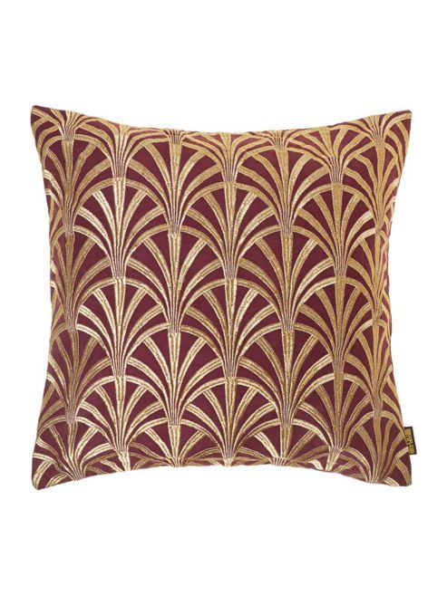 Image of Biba Fan Embroidered Cushion, Purple