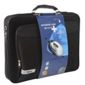 Bundle: Techair Classic Clam Briefcase (Black) for 17.3 inch Laptops and 800dpi Optical Mouse (Silver/Black)