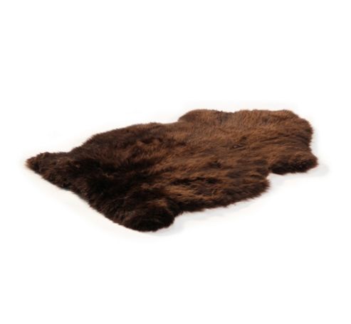 Image of Bowron Sheepskin Long Wool Gold Star Rug In Chocolate - 180cm H X 110cm W (four Piece)